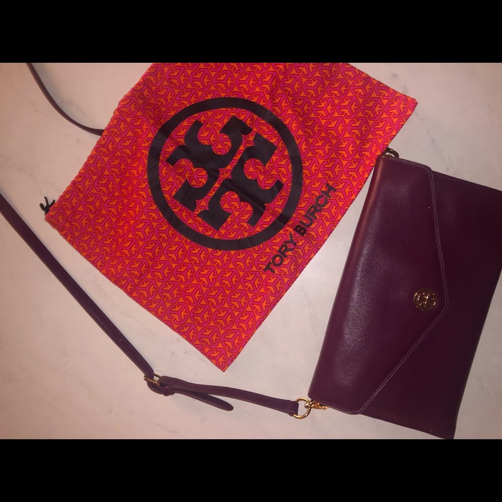 Tory Burch Leather Envelope Crossbody Bag
